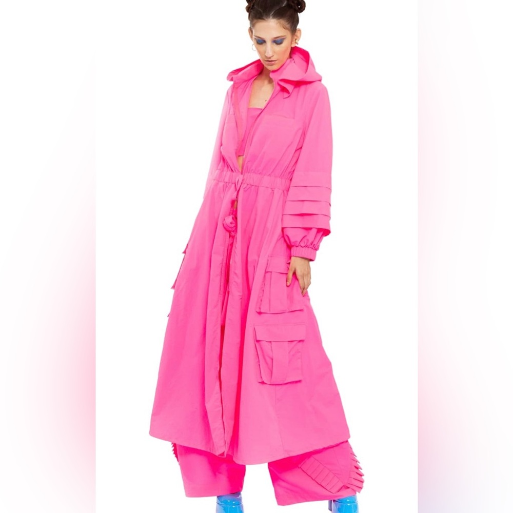 hooded rain coat